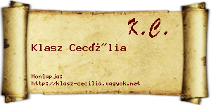 Klasz Cecília névjegykártya