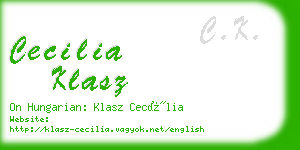 cecilia klasz business card